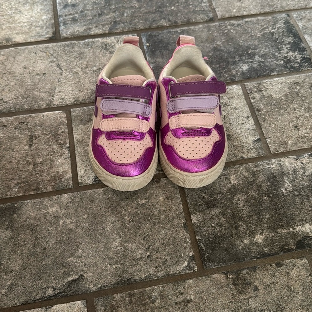 Sporty Pink and Purple Velcro Sneakers